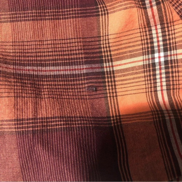 Cruel Girl Plaid Long Sleeve Button Down Shirt - Purple and  Peach Size Large - Picture 7 of 10